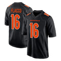 Friene C.Bengals #16 Joe Flacco Player Black Fashion Game Stitched Jerseys