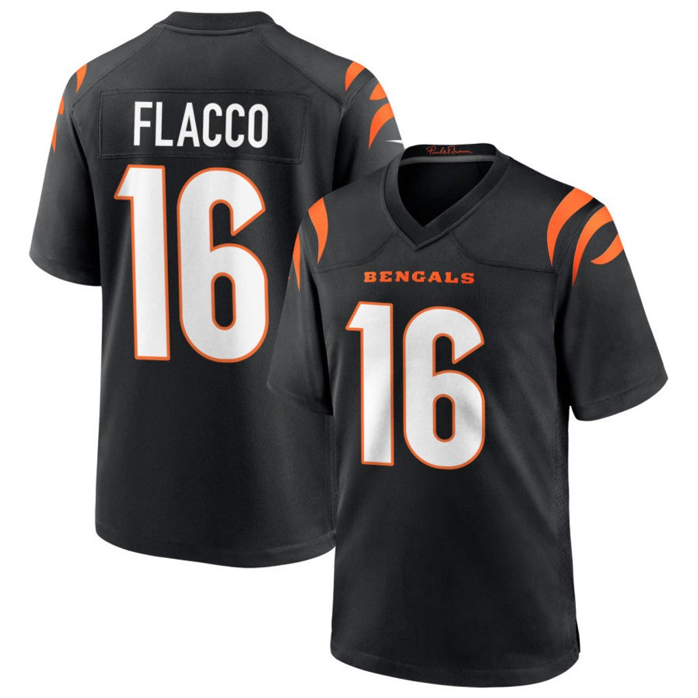 Friene C.Bengals #16 Joe Flacco Player Black Home Game Stitched Jerseys