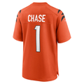 Friene C.Bengals #1 Ja'Marr Chase Orange Alternate Game Stitched Jerseys