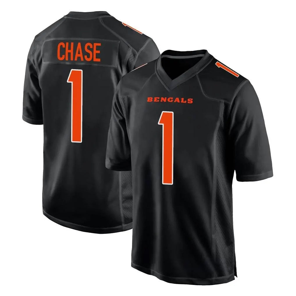 Friene C.Bengals #1 Ja'Marr Chase Player Black Fashion Game Stitched Jerseys