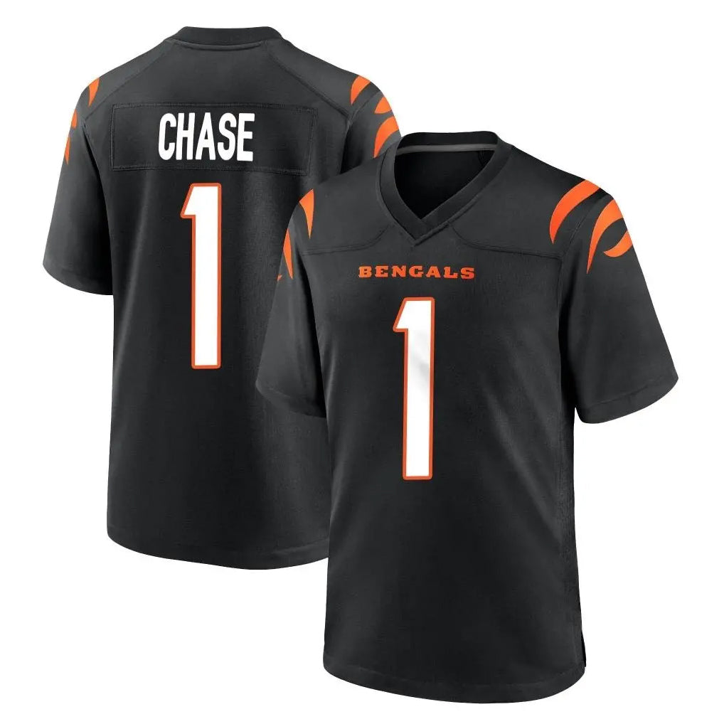 Friene C.Bengals #1 Ja'Marr Chase Player Black Home Game Stitched Jerseys