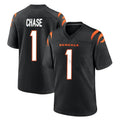 Friene C.Bengals #1 Ja'Marr Chase Player Black Home Game Stitched Jerseys