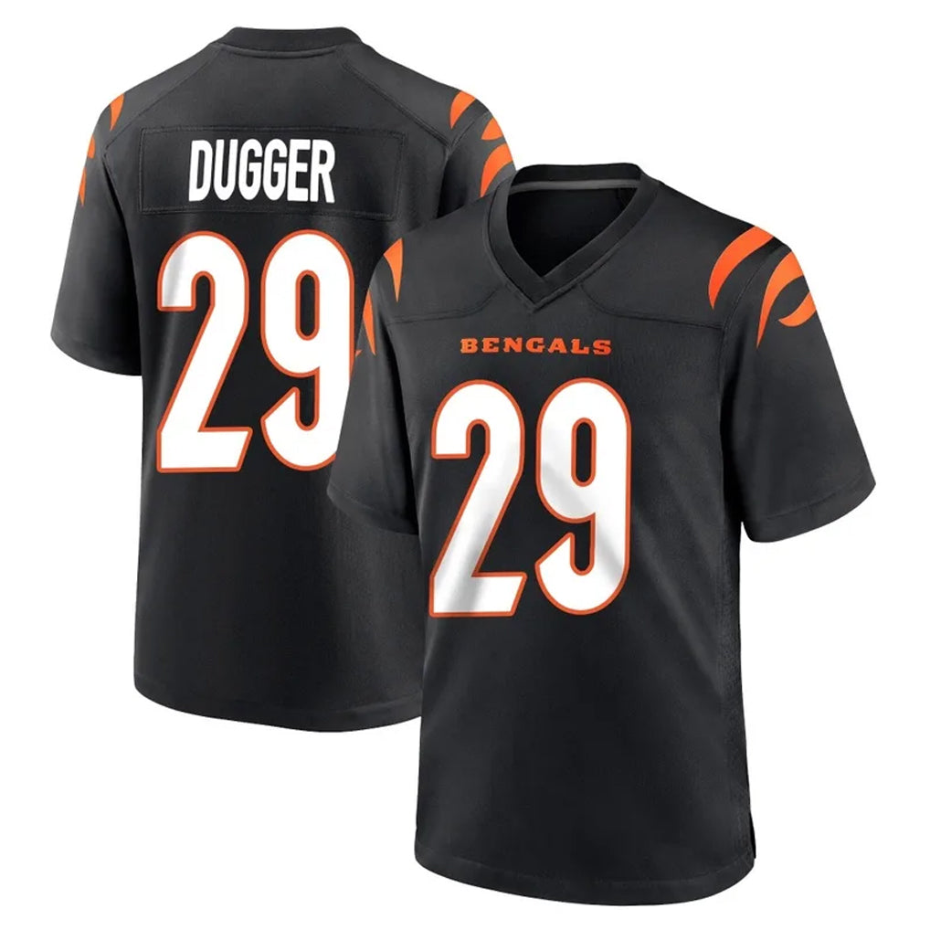 Friene C.Bengals #29 Kyle Dugger Player Black Home Game Stitched Jerseys