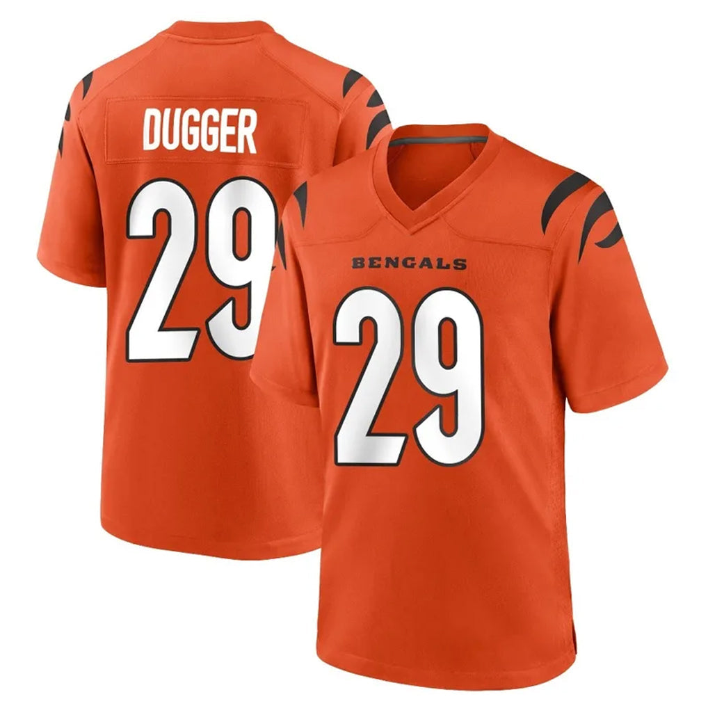 Friene C.Bengals #29 Kyle Dugger Player Orange Home Game Stitched Jerseys