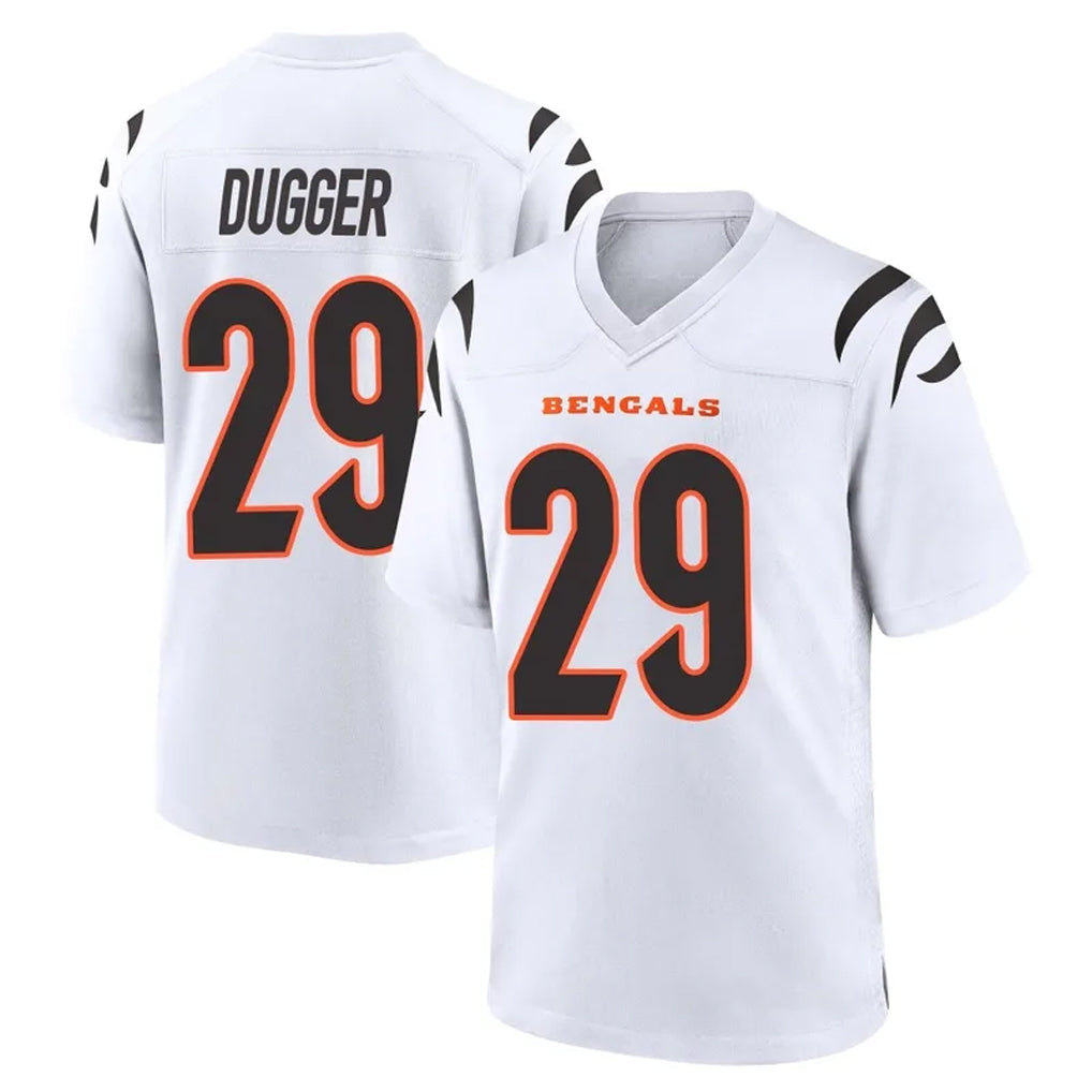 Friene C.Bengals #29 Kyle Dugger Player White Home Game Stitched Jerseys