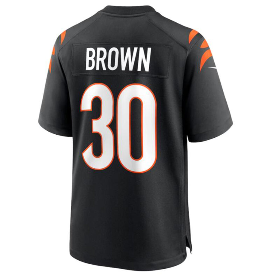 Friene C.Bengals #30 Chase Brown Black Team Game Jersey American Stitched Jerseys