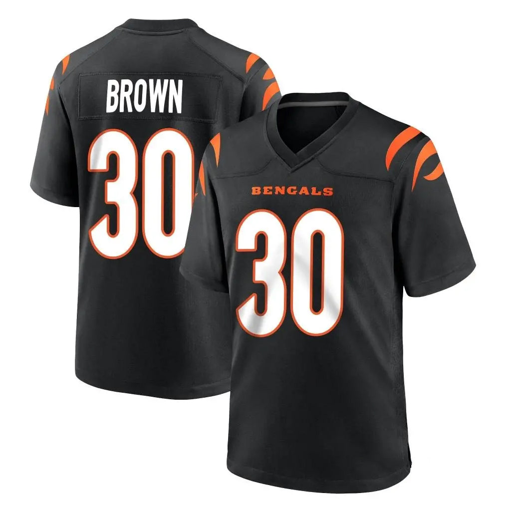 Friene C.Bengals #30 Chase Brown Player Black Home Game Stitched Jerseys