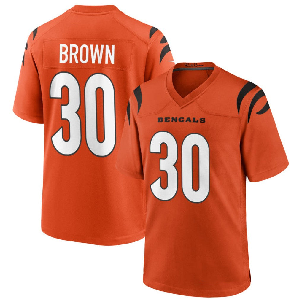 Friene C.Bengals #30 Chase Brown Player Oramge Home Game Stitched Jerseys