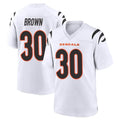 Friene C.Bengals #30 Chase Brown Player White Home Game Stitched Jerseys