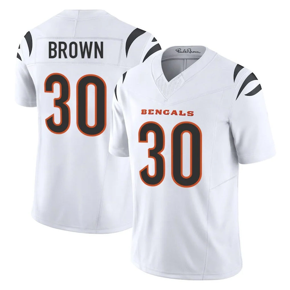 Friene C.Bengals #30 Chase Brown Player White Vapor F.U.S.E. Limited Home Game Stitched Jerseys