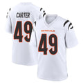 Friene C.Bengals #49 Barrett Carter Player White Home Game Stitched Jerseys