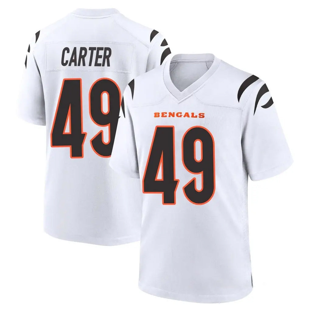 Friene C.Bengals #49 Barrett Carter Player White Home Game Stitched Jerseys