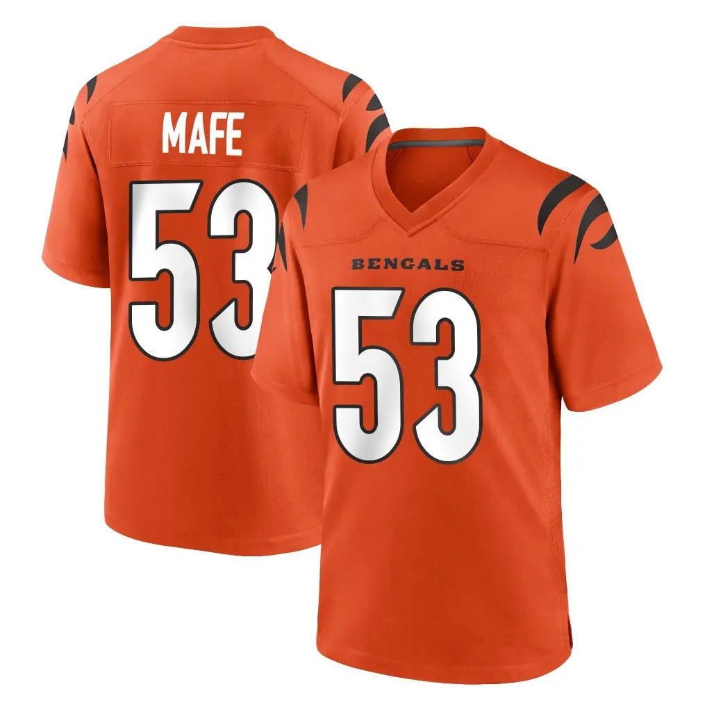 Friene C.Bengals #53 Boye Mafe Player Orange Home Game Stitched Jerseys