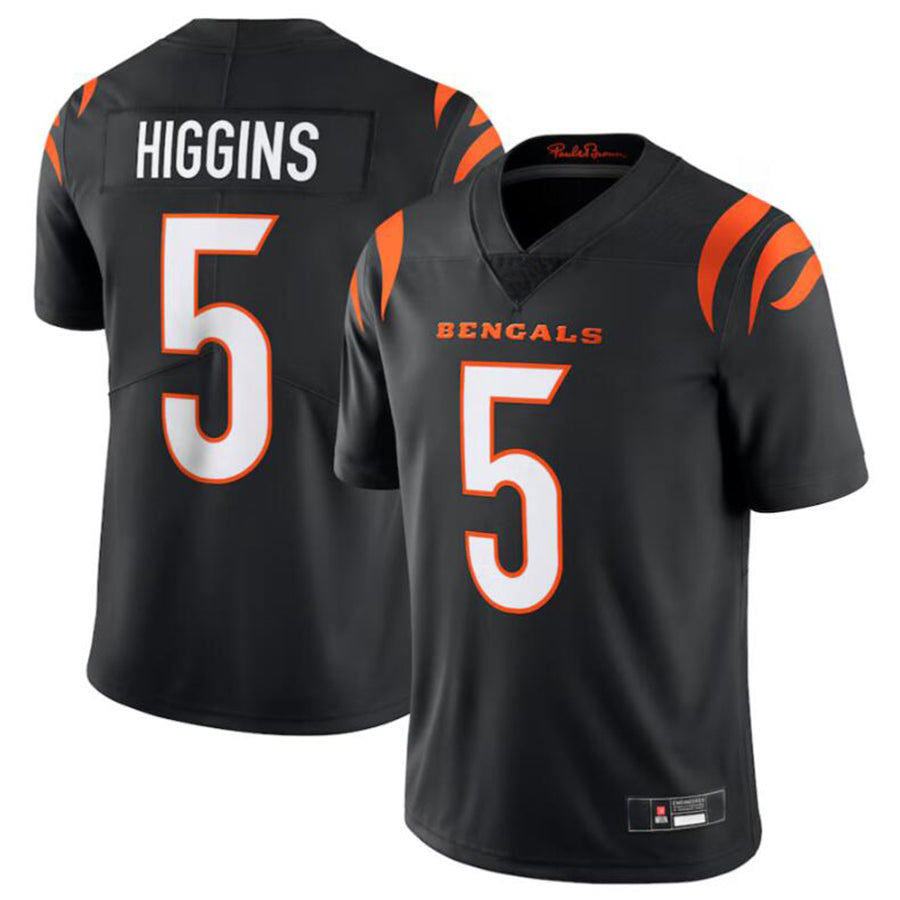Friene C.Bengals #5 Tee Higgins Black Vapor Untouchable Limited Jersey American Stitched  Jerseys