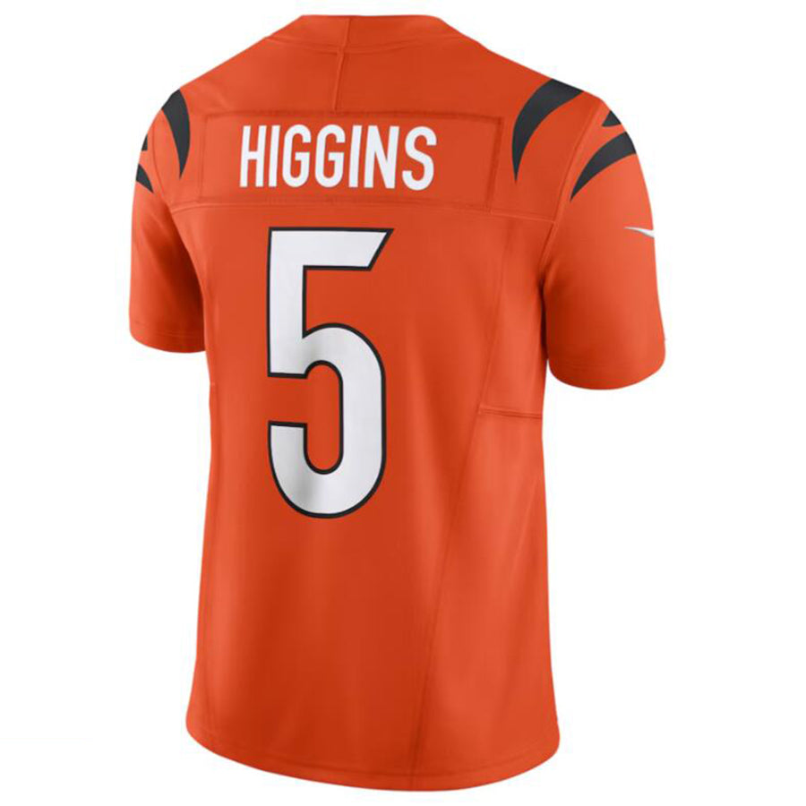 Friene C.Bengals #5 Tee Higgins Orange Vapor Untouchable Limited Jersey American Stitched  Jerseys