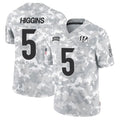 Friene C.Bengals #5 Tee Higgins Player Arctic Camo Salute to Service Limited Stitched Jerseys