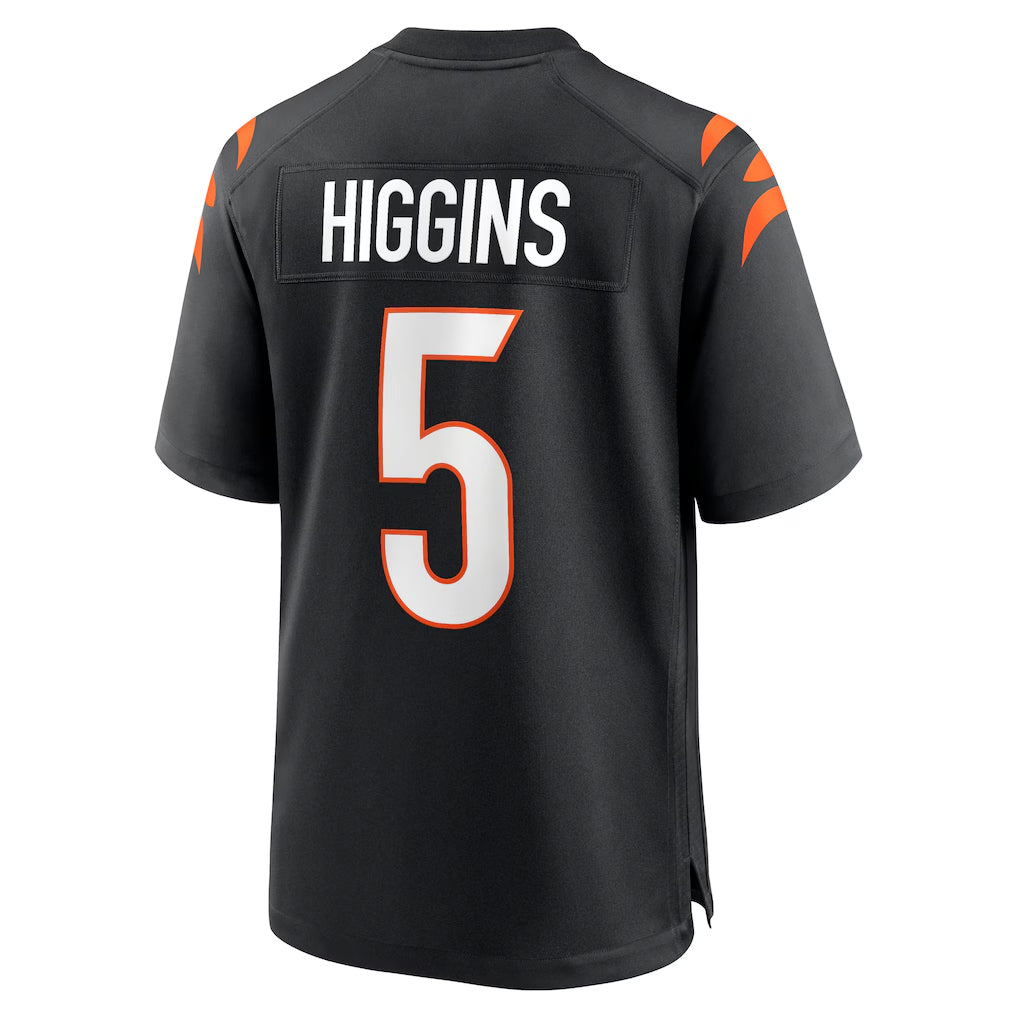 Friene C.Bengals #5 Tee Higgins Player Black Home Game Stitched Jerseys