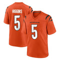 Friene C.Bengals #5 Tee Higgins Player Orange Home Game Stitched Jerseys