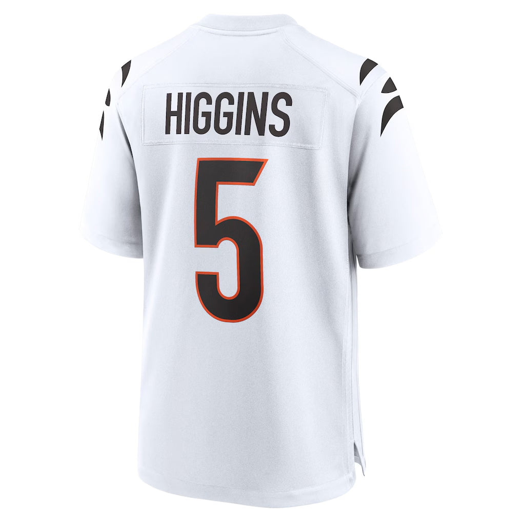 Friene C.Bengals #5 Tee Higgins Player White Home Game Stitched Jerseys
