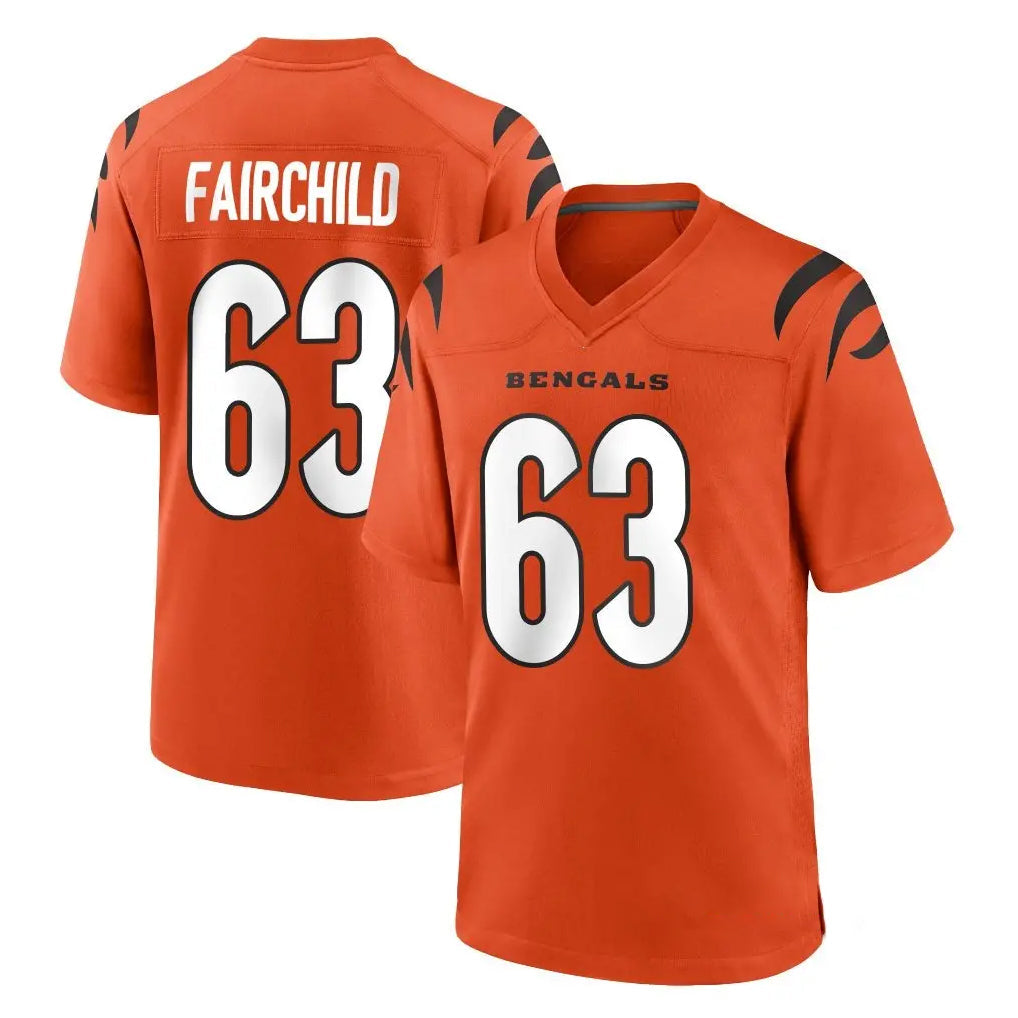 Friene C.Bengals #63 Dylan Fairchild Player Orange Home Game Stitched Jerseys
