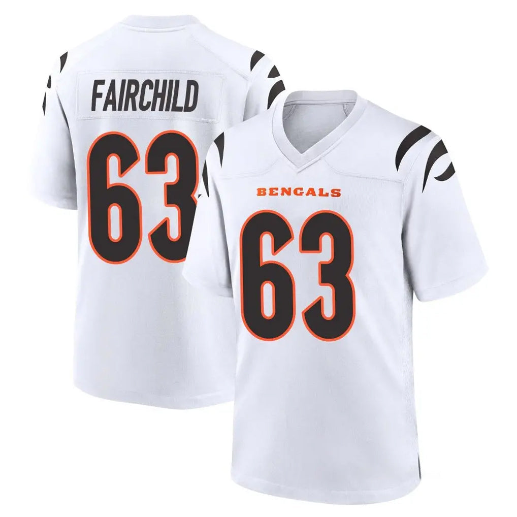 Friene C.Bengals #63 Dylan Fairchild Player White Home Game Stitched Jerseys