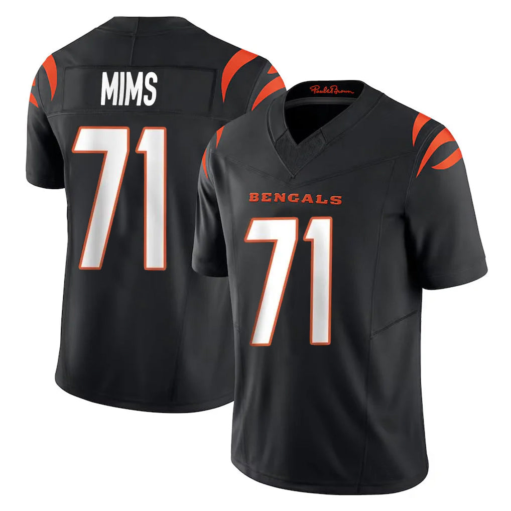 Friene C.Bengals #71 Amarius Mims Player Black Vapor F.U.S.E. Limited Home Game Stitched Jerseys