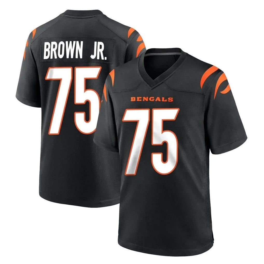 Friene C.Bengals #75 Orlando Brown Jr. Player Black Home Game Stitched Jerseys
