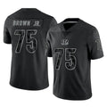 Friene C.Bengals #75 Orlando Brown Jr. Player Black Reflective Limited Game Stitched Jerseys