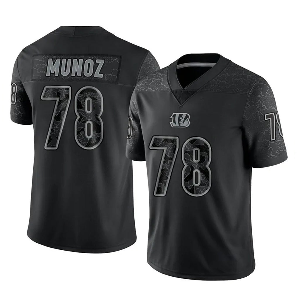 Friene C.Bengals #78 Anthony Munoz Player Black Reflective Limited Game Stitched Jerseys