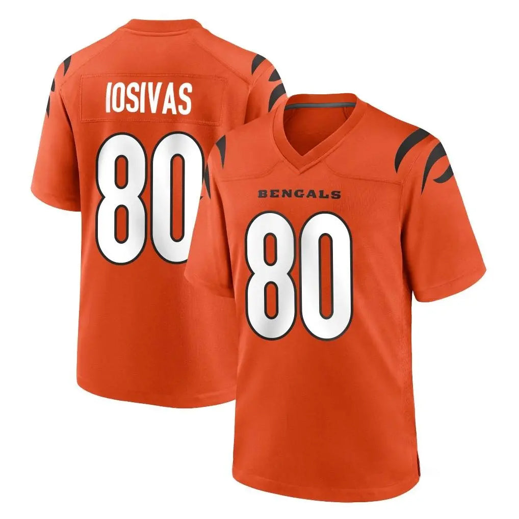 Friene C.Bengals #80 Andrei Iosivas Player Orange Home Game Stitched Jerseys