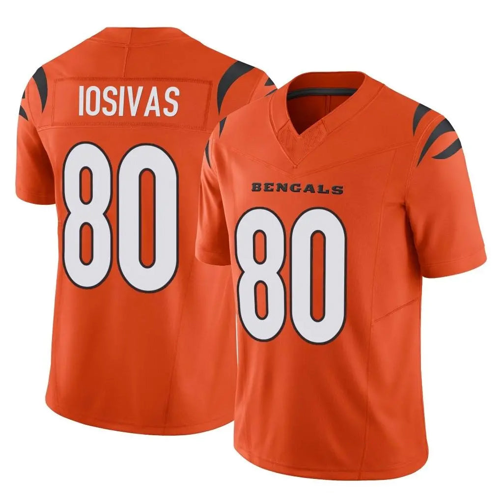 Friene C.Bengals #80 Andrei Iosivas Player Orange Vapor F.U.S.E. Limited Home Game Stitched Jerseys