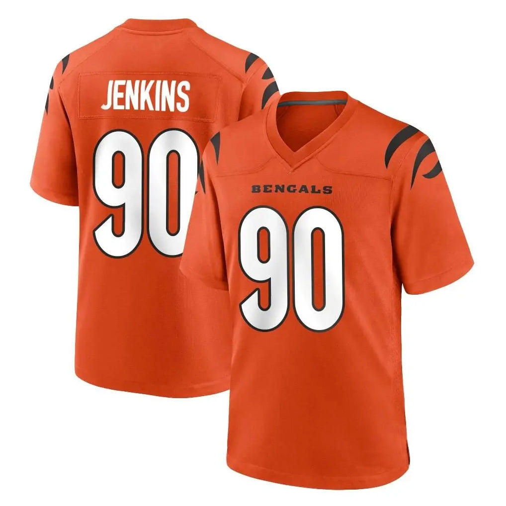 Friene C.Bengals #90 Kris Jenkins Jr Player Orange Home Game Stitched Jerseys
