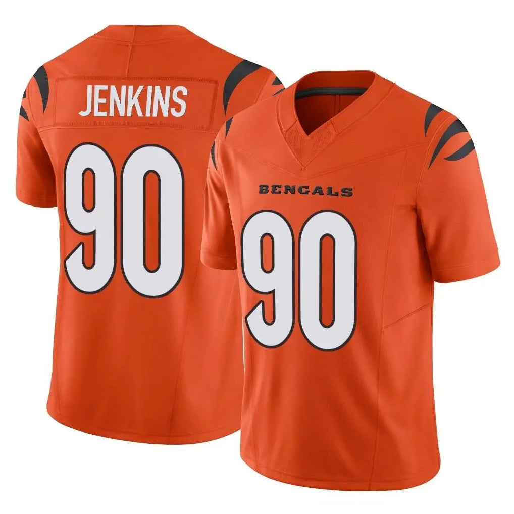Friene C.Bengals #90 Kris Jenkins Jr Player Orange Vapor F.U.S.E. Limited Home Game Stitched Jerseys