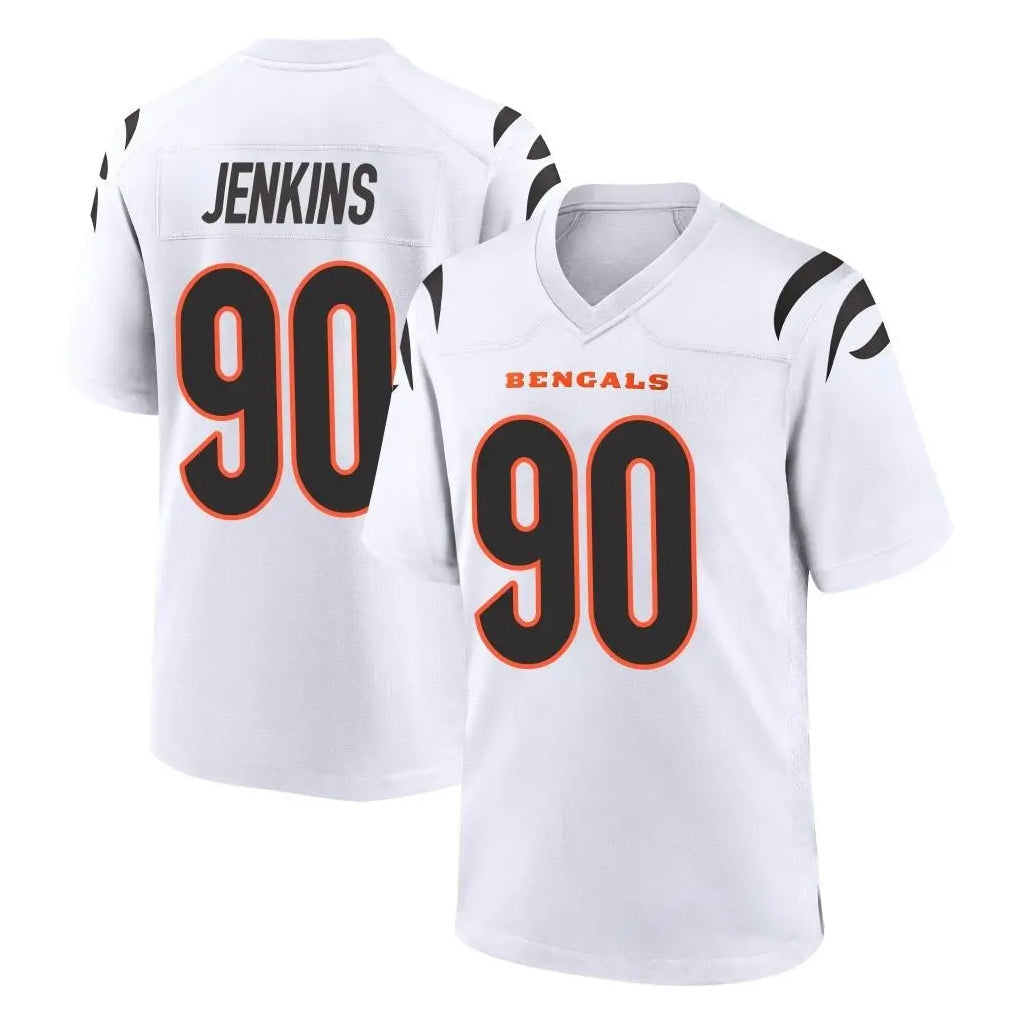 Friene C.Bengals #90 Kris Jenkins Jr Player White Home Game Stitched Jerseys