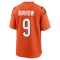 Friene C.Bengals #9 Joe Burrow Player Orange Home Game Stitched Jerseys