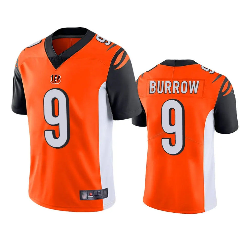 Friene C.Bengals #9 Joe Burrow Player Orange Limited Home Game Stitched Jerseys