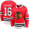 Friene C.Blackhawks #16 Jason Dickinson Red Home Breakaway Jerseys