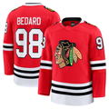 Friene C.Blackhawks #98 Connor Bedard Red Home Premium Jerseys