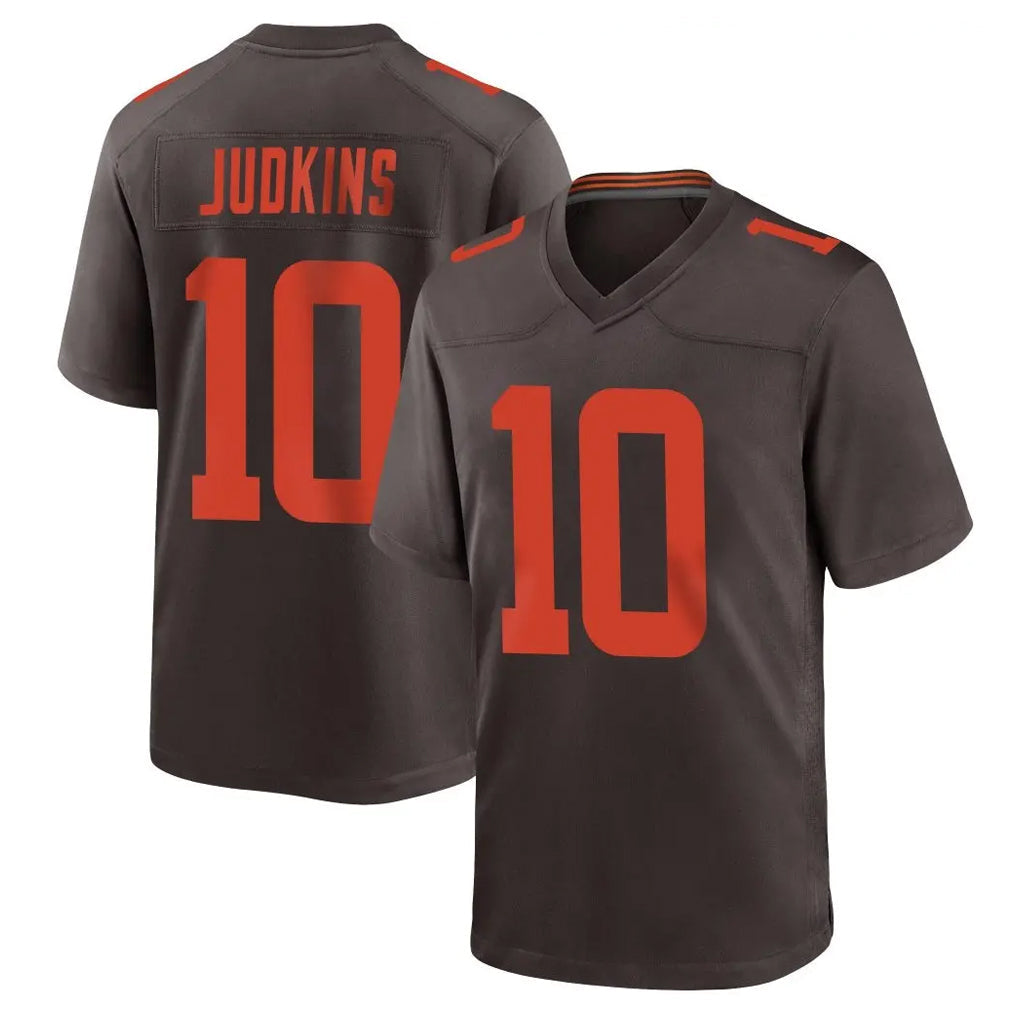 Friene C.Browns #10 Quinshon Judkins Player Brown Alternate Home Game Stitched Jerseys