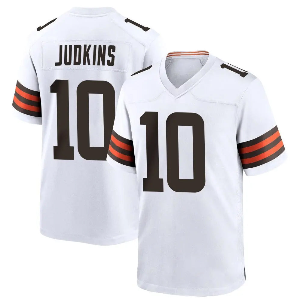 Friene C.Browns #10 Quinshon Judkins Player White Home Game Stitched Jerseys