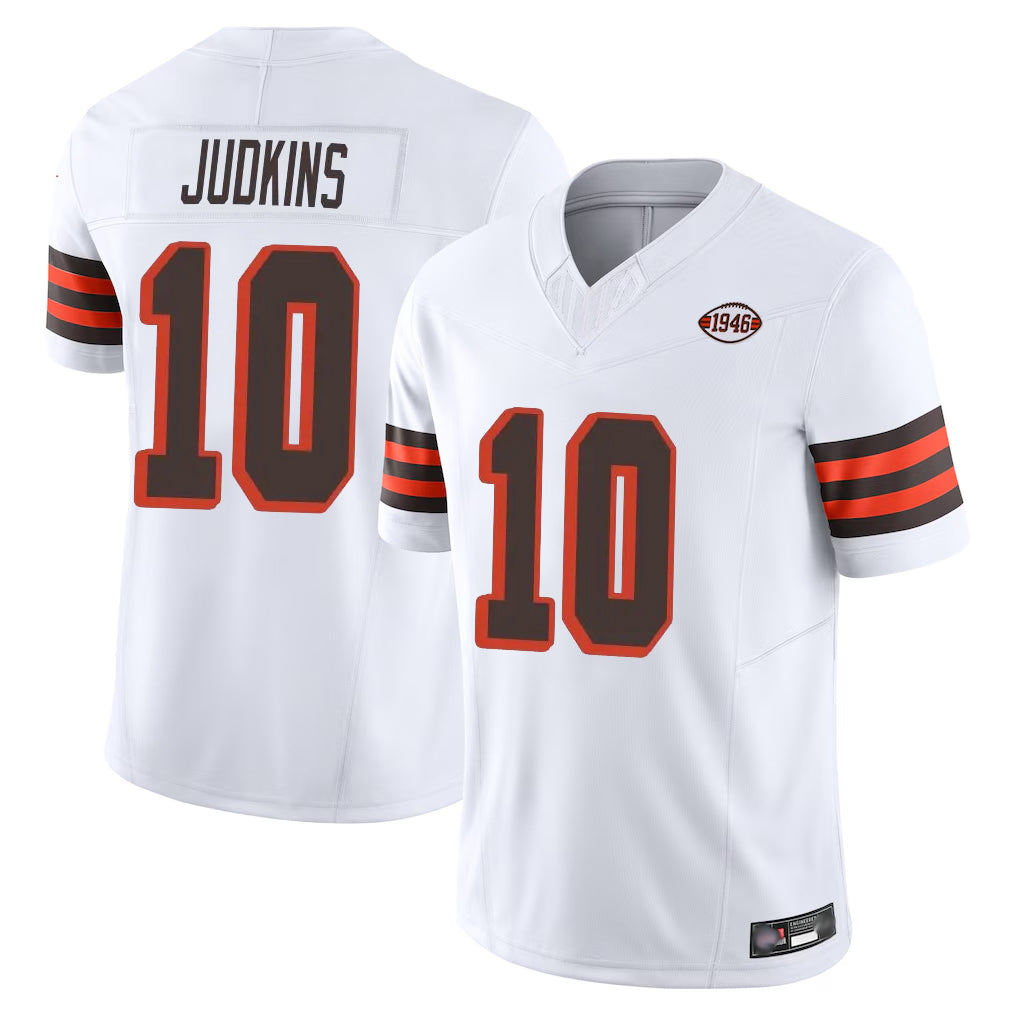 Friene C.Browns #10 Quinshon Judkins Player White Limited Vapor F.U.S.E. Alternate Game Stitched Jerseys