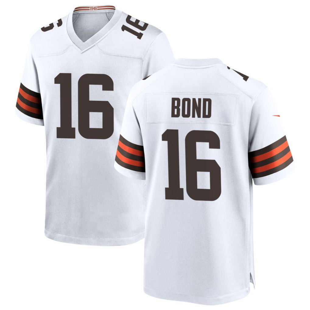 Friene C.Browns #16 Isaiah Bond Player White Home Game Stitched Jerseys