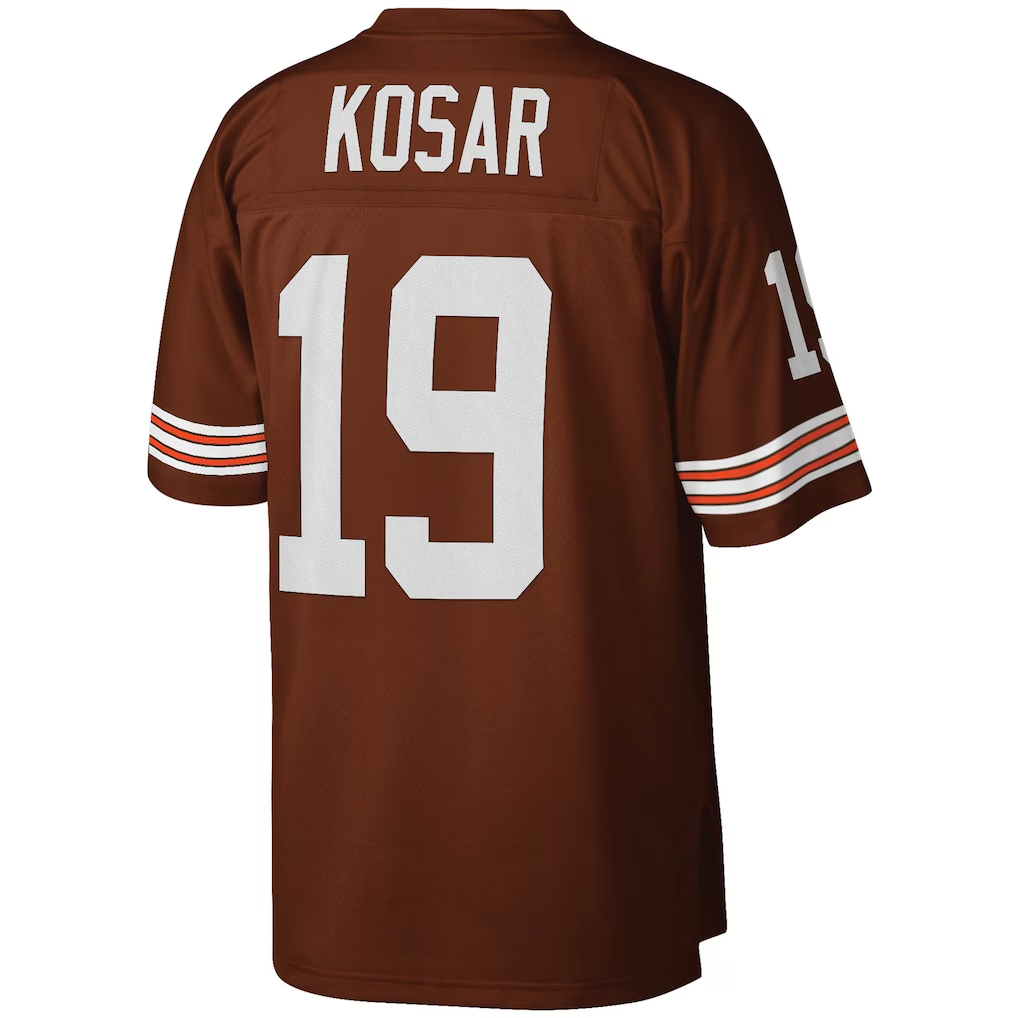 Friene C.Browns #19 Bernie Kosar Mitchell & Ness Brown Legacy Replica Stitched Jerseys