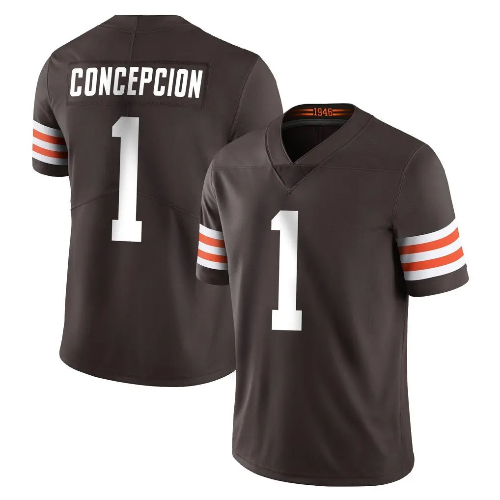Friene C.Browns #1 KC Concepcion Player Brown Color Vapor Untouchable Limited Home Game Stitched Jerseys