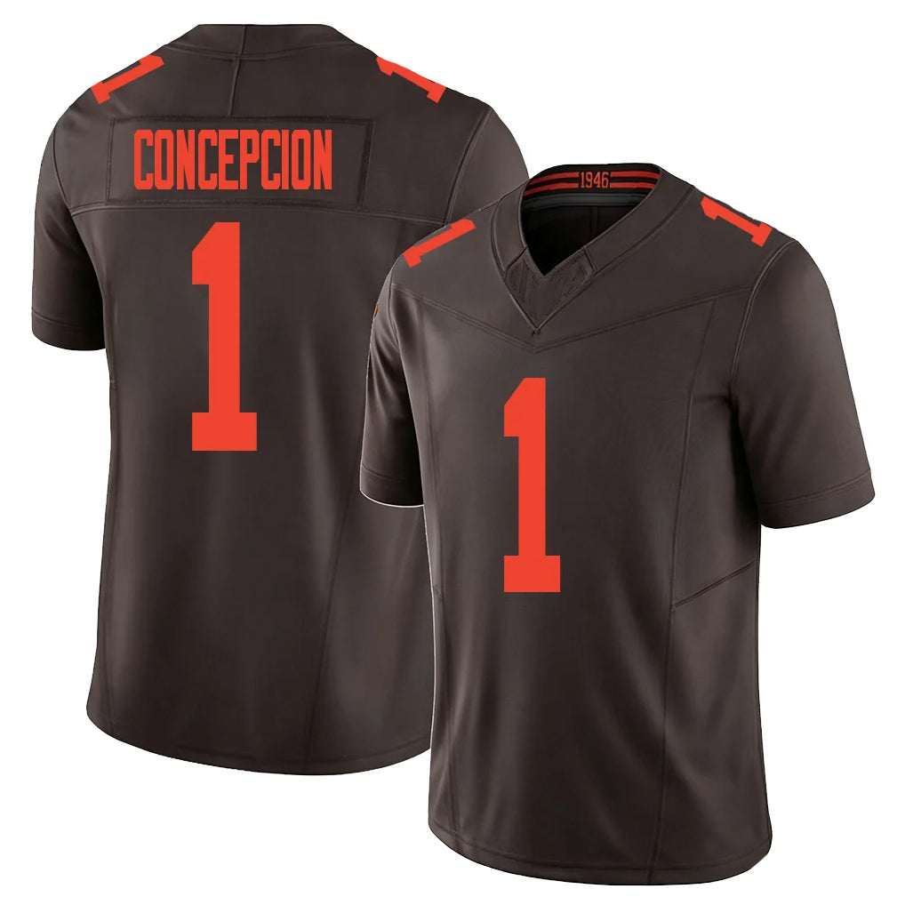 Friene C.Browns #1 KC Concepcion Player Brown Limited Vapor F.U.S.E. Alternate Game Stitched Jerseys