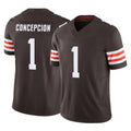 Friene C.Browns #1 KC Concepcion Player Brown Vapor F.U.S.E. Limited Home Game Stitched Jerseys