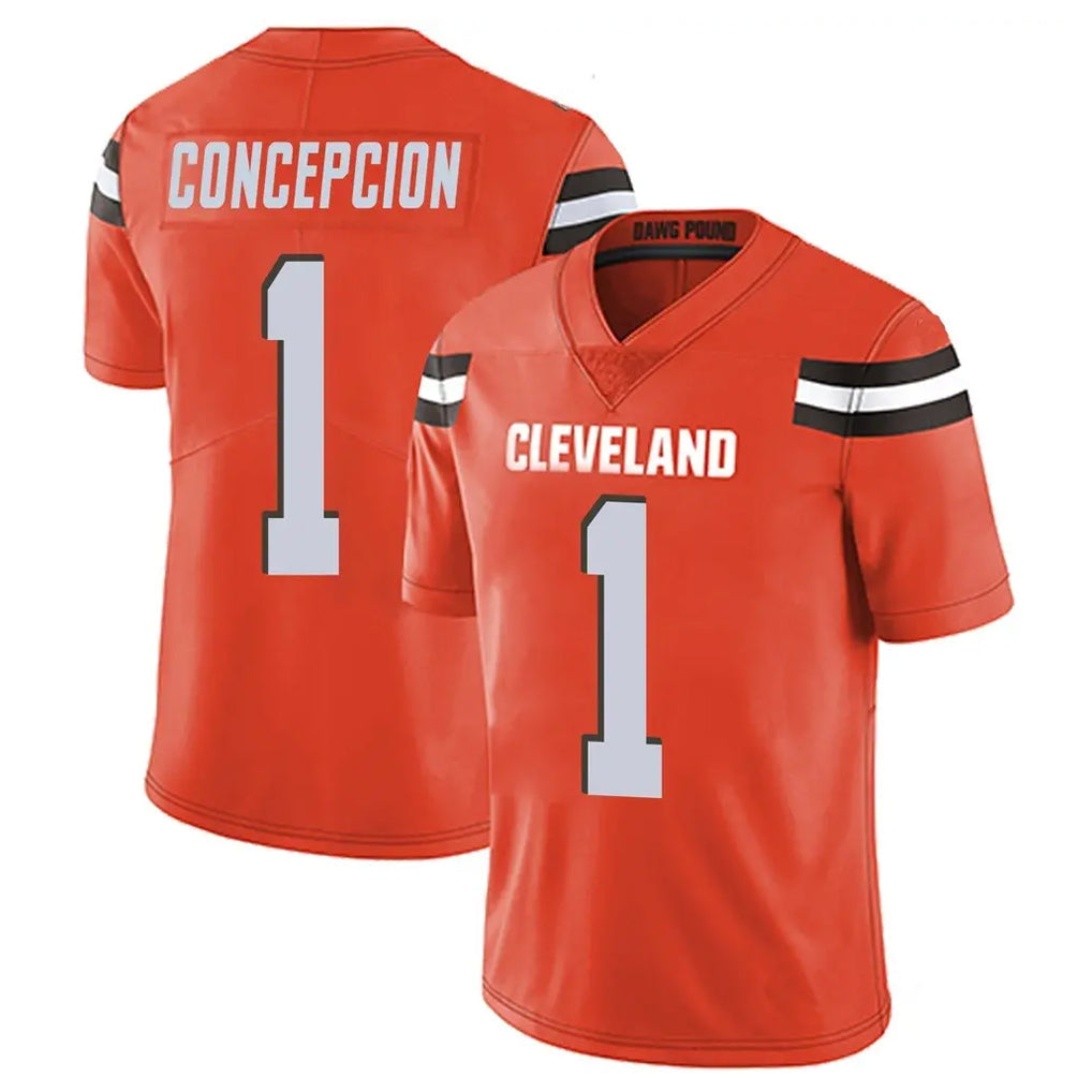 Friene C.Browns #1 KC Concepcion Player Orange Alternate Vapor Untouchable Limited Home Game Stitched Jerseys