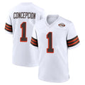 Friene C.Browns #1 KC Concepcion Player White Alternate Home Game Stitched Jerseys
