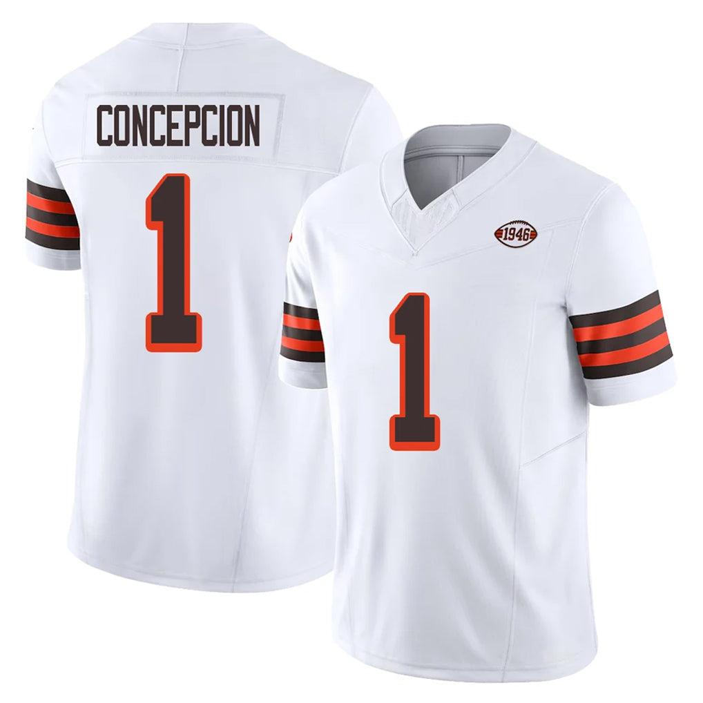Friene C.Browns #1 KC Concepcion Player White Limited Vapor F.U.S.E. Alternate Game Stitched Jerseys