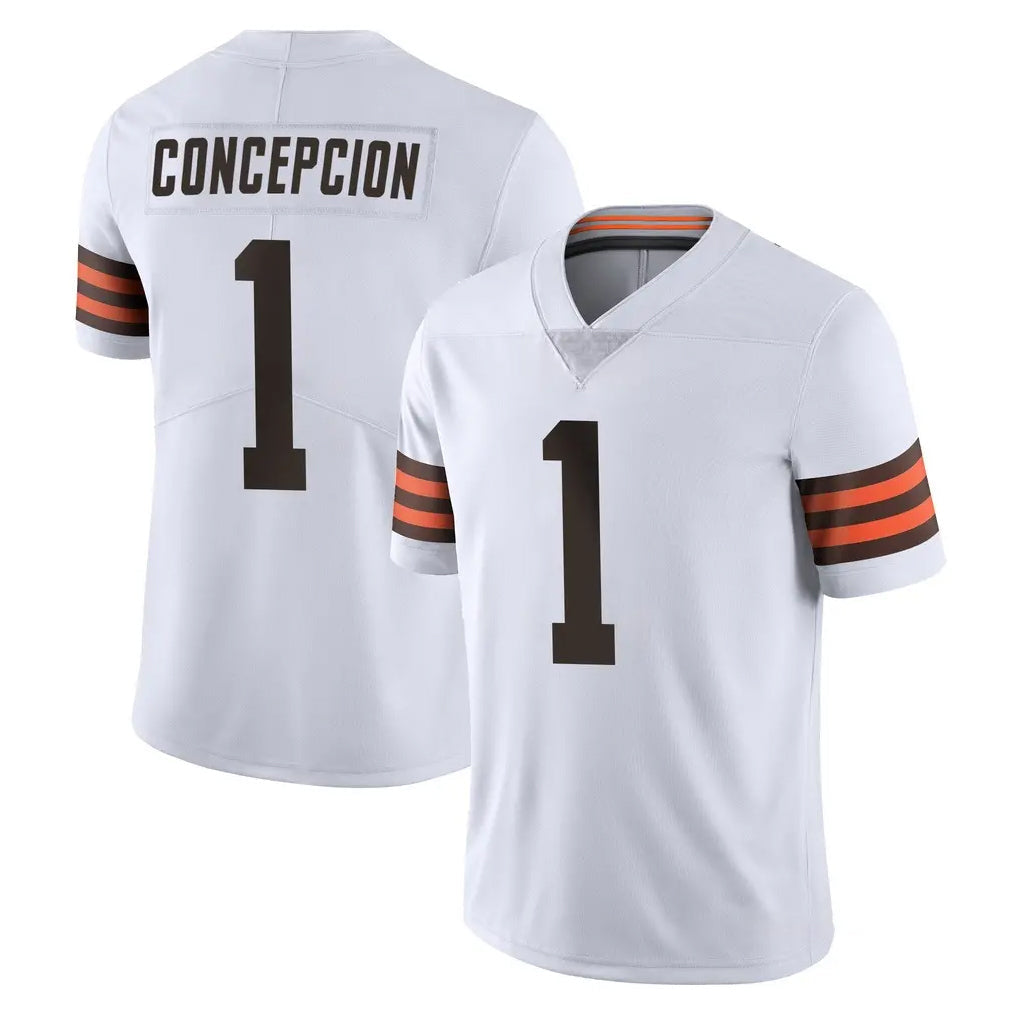 Friene C.Browns #1 KC Concepcion Player White Vapor Untouchable Limited Home Game Stitched Jerseys